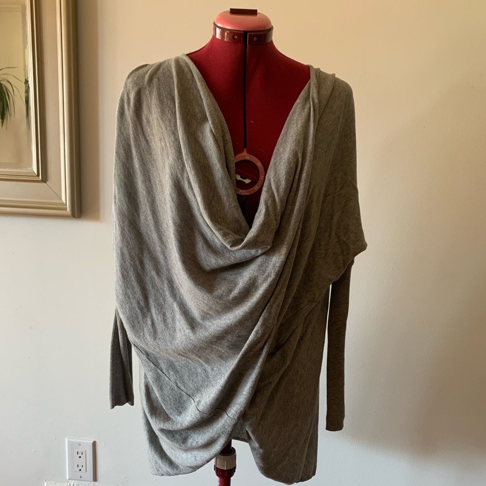 All Saints Gray Shrug Sweater